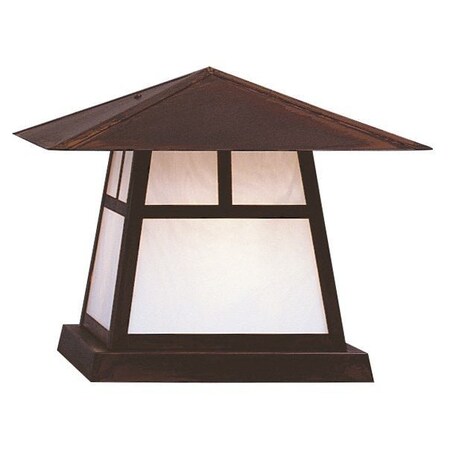 Arroyo Craftsman 15" Carmel Column Mount Without Overlay (Empty), Pewter, Cream Glass CC-15ECR-P